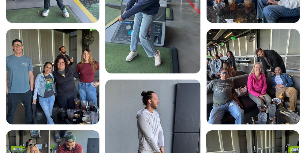 Top Golf Collage-12-3-2025 Employees sitting together and playing golf