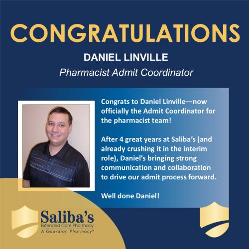 Daniel Linville promoted to Pharmacist Admit Coordinator