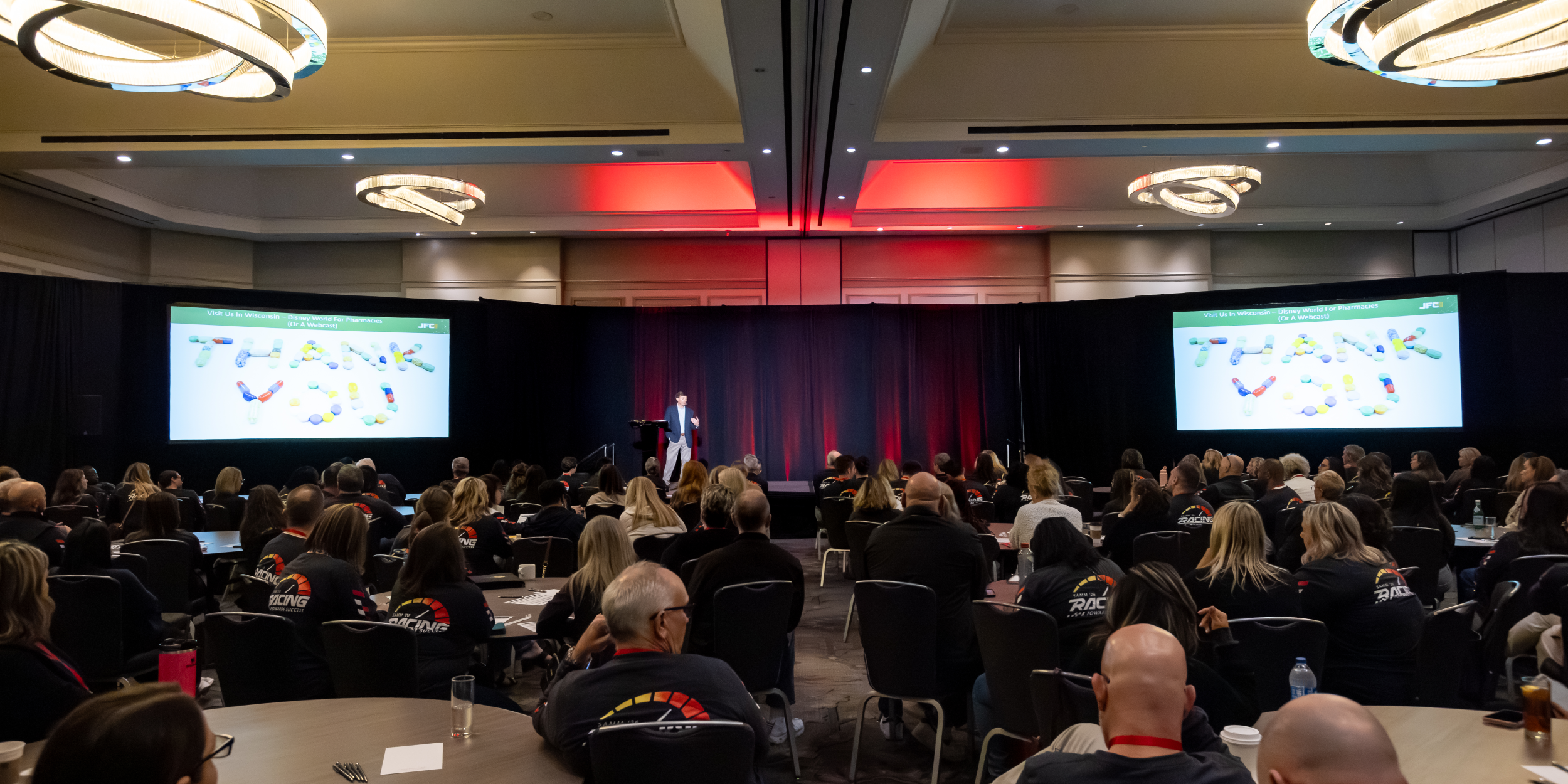 Presentation in room full of people at SAMM 2026